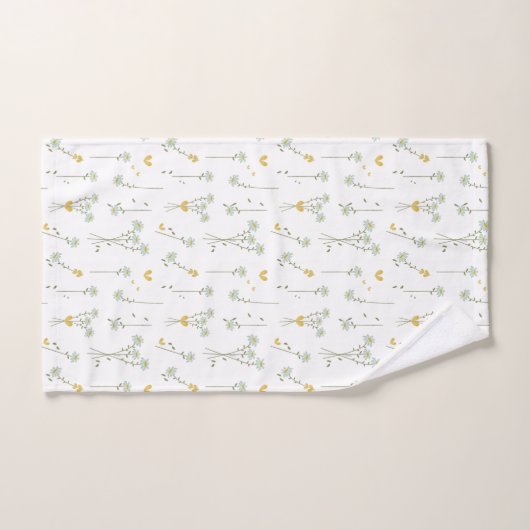 Elegant minimaal floreel botanisch oranje patroon bad handdoek (Handdoek)