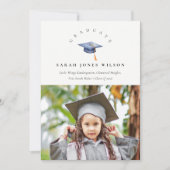 Elegant minimaal foto Afstuderen Pet Aankondiging (Voorkant)