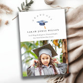 Elegant minimaal foto Afstuderen Pet Aankondiging