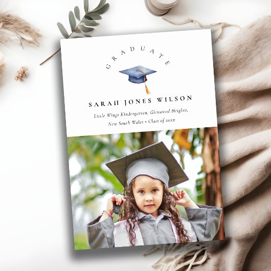 Elegant minimaal foto Afstuderen Pet Aankondiging