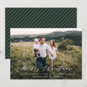 Elegant minimaal foto kerstscript feestdagenkaart (Voorkant / Achterkant)