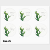 Elegant minimaal gebotteld Cactus groen afvalwater Ronde Sticker (Vel)