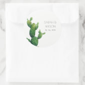 Elegant minimaal gebotteld Cactus groen afvalwater Ronde Sticker (Tas)
