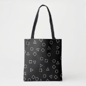 Elegant minimaal geometrisch patroon zwart wit tote bag (Voorkant)