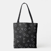 Elegant minimaal geometrisch patroon zwart wit tote bag (Achterkant)