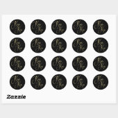 Elegant minimaal Gold Script Font Kiss Kiss Gezegd Ronde Sticker (Vel)