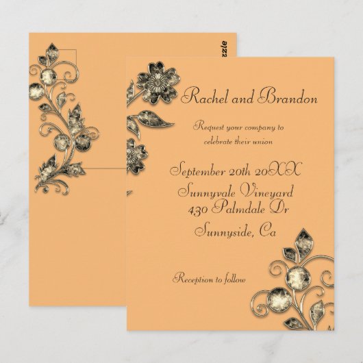 Elegant minimaal goud briefkaart (Voorkant / Achterkant)