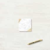 Elegant minimaal goudglitter witte marmer post-it® notes (Op bureau)