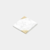 Elegant minimaal goudglitter witte marmer post-it® notes (Schuin)