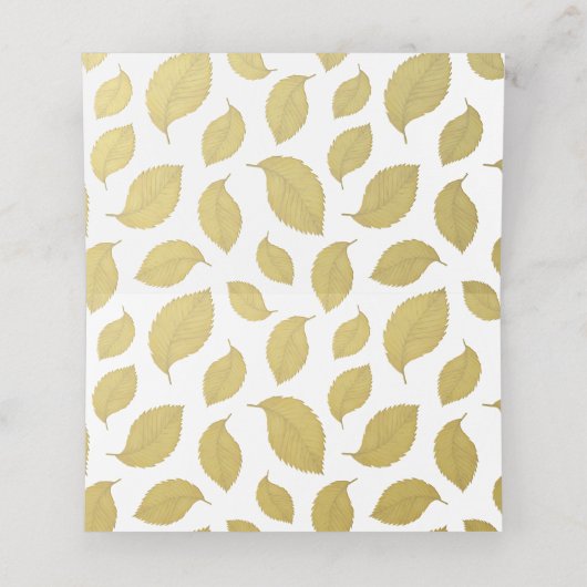 Elegant, minimaal goudherfst leder - Thanksgiving Plaatskaartje (Binnenkant ongevouwen)