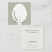 ELEGANT MINIMAAL GRAY WHITE SPOON CHEF CATERING VIERKANTE VISITEKAARTJE (Voorkant / Achterkant)