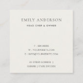 ELEGANT MINIMAAL GRAY WHITE SPOON CHEF CATERING VIERKANTE VISITEKAARTJE (Achterkant)