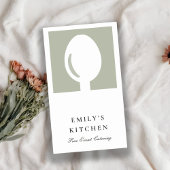 ELEGANT MINIMAAL GRAY WHITE SPOON CHEF CATERING VISITEKAARTJE
