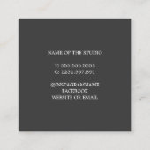 Elegant minimaal grijs blauw Lotus Icon Yoga Vierkante Visitekaartje (Achterkant)