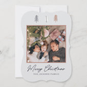 Elegant minimaal grijs kerstWenskaart Feestdagenkaart (Voorkant)