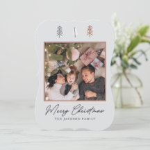 Elegant minimaal grijs kerstWenskaart