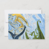 Elegant minimaal groen geel Abstract huwelijk RSVP Kaartje (Achterkant)