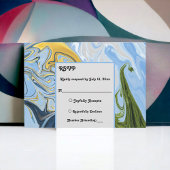 Elegant minimaal groen geel Abstract huwelijk RSVP Kaartje