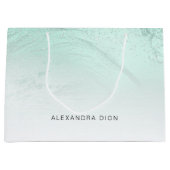 Elegant minimaal groen glitter marmer groot cadeauzakje (Voorkant)