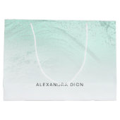 Elegant minimaal groen glitter marmer groot cadeauzakje (Achterkant)