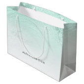 Elegant minimaal groen glitter marmer groot cadeauzakje (Achterkant Gekanteld)