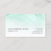 Elegant minimaal groen glitter marmer visitekaartje (Achterkant)