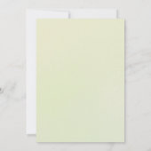 Elegant, minimaal groen, peach, blush crème bruilo kaart (Achterkant)