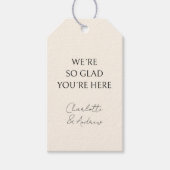 Elegant, minimaal, handschrift, beige Gift Label Cadeaulabel (Voorkant)