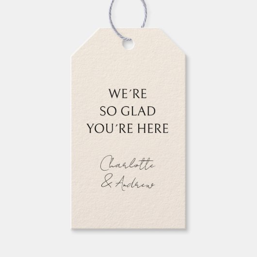 Elegant, minimaal, handschrift, beige Gift Label Cadeaulabel (Voorkant)