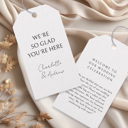 Elegant, minimaal, handschrift, wit Gift Label Cadeaulabel