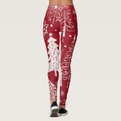 Elegant minimaal kerstboom vakantie patroon leggings (Achterkant)