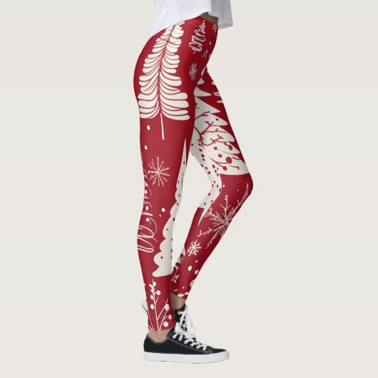 Elegant minimaal kerstboom vakantie patroon leggings (Rechts)