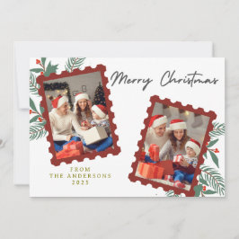 Elegant Minimaal Kerstfeest | Modern Familiefoto Feestdagenkaart