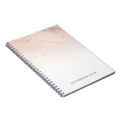 Elegant minimaal kopergoud roos glitter marmer notitieboek (Rechterzijde)