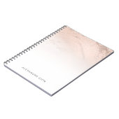 Elegant minimaal kopergoud roos glitter marmer notitieboek (Linkerzijde)