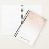 Elegant minimaal kopergoud roos glitter marmer planner (Display)