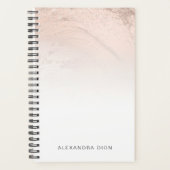 Elegant minimaal kopergoud roos glitter marmer planner (Voorkant)