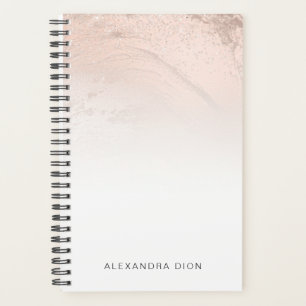 Elegant minimaal kopergoud roos glitter marmer planner