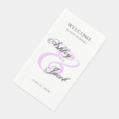 Elegant Minimaal Lichtpaars Aangepaste Naam Bruilo Servet (Hoek)