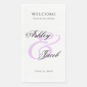 Elegant Minimaal Lichtpaars Aangepaste Naam Trouwd Servet (Voorkant)