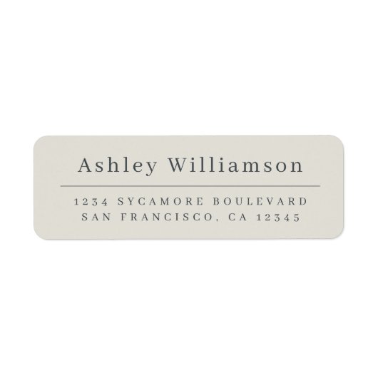 Elegant minimaal logo voor grijs retouradres etiket (Voorkant)