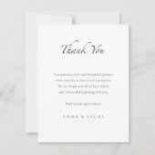 Elegant Minimaal | Luxe Zwart & Wit Bedankkaart (Voorkant)