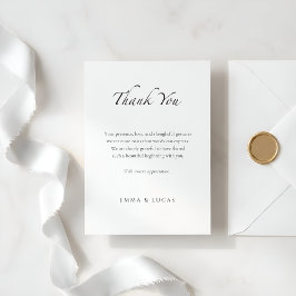 Elegant Minimaal | Luxe Zwart & Wit Bedankkaart