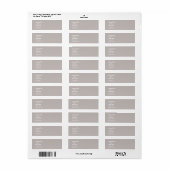 Elegant minimaal modern huwelijksretourlabel etiket (Full Sheet)