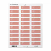 Elegant minimaal modern huwelijksretourlabel etiket (Full Sheet)