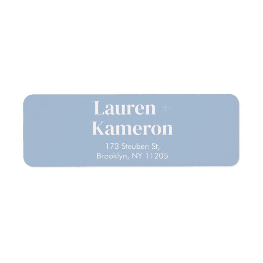 Elegant minimaal modern huwelijksretourlabel etiket (Voorkant)