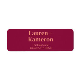 Elegant minimaal modern huwelijksretourlabel etiket