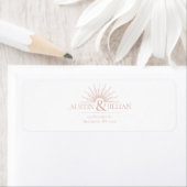 Elegant minimaal modern huwelijksretourlabel etiket (Insitu)