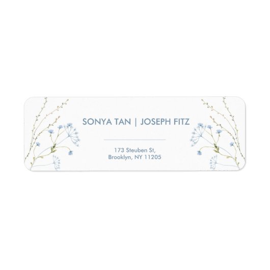 Elegant minimaal modern huwelijksretourlabel etiket (Voorkant)