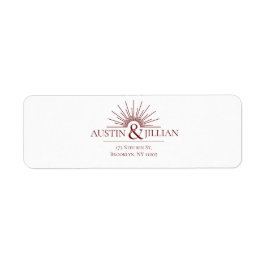 Elegant Minimaal Modern Trouwretourlabel Etiket